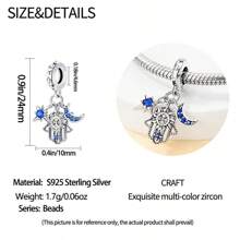 1count DIY Moonlight, Guardian Hand Three Pieces Pendant, 925 Sterling Silver Material Is Not Allergic, Creative DIY Pendant, Holiday Gifts, Suitable For Daily Wear