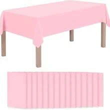 1/3/5 Stücke Rosa Serie Valentinstag Tischdecken, einfarbige Party Tischdecken, geeignet für Feiertags-Partys, Firmenzusammenkünfte, Outdoor-Picknicks und -Abendessen, tragbare und praktische Plastiktischdecken für Feiertage, Hochzeiten, Geburtstage und Feiertage - 137 cm x 183 cm, Valentinstag Tischdecken