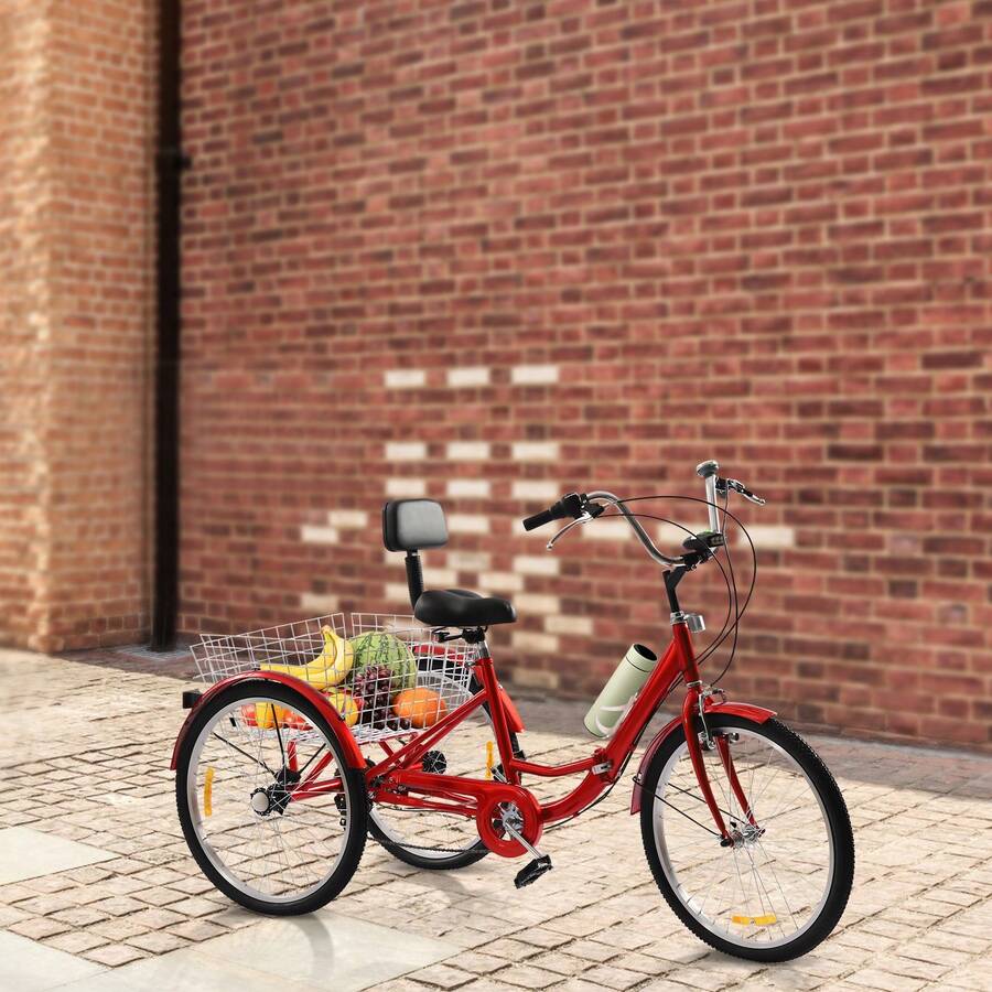 Tricycle pour Adultes de 24 Pouces, Hauteur de Siège Réglable, 7