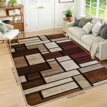 1pc/2pcs Creative Modern Minimalist Geometric Color Block Printed High Elasticity Absorbent Non-Slip Kitchen Floor Mat, Kitchen Mat Set, Bathroom Mat, Decor Mat, Hallway Mat