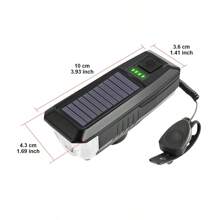 Novo Farol de Bicicleta LED, Farol de Bicicleta Recarregável por Energia Solar, 3 Modos - Regulável, Buzina Alta, Lanterna de Emergência em Material ABS, Iluminação de Segurança Noturna para Ciclismo, Conjunto de Farol Dianteiro e Lanterna Traseira de Bicicleta Recarregável por USB de Alta Capacidade de Bateria