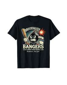 Retro Minor League Baseball Team Brookhaven Bangers T-Shirt Gift For Dog Mom Gift For Daughter,Black T-Shirt, 100% Cotton, Men's T-Shirt,,Funny Graphic T Shirts,S-XXXL,Vintage Shirt - màu đen - Xem 1