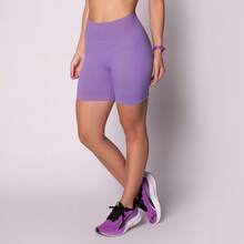 SELENE Bermuda Shorts Seamless Selene Ribbed Sport Women's Gym Fitness Basic Original - 紫色 - 查看 1