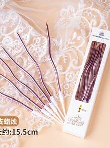 6/12/18 Peças Velas Curvas Coloridas Douradas, Velas de Aniversário, Decorações Insertas para Bolo, Decoração de Bolo, Suprimentos de Cozimento, Decorações de Cozimento, Decorações de Casamento, Suprimentos de Festa, Decorações