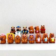 20pcs Silicone Adorable Capybara Series Pencil Toppers, Cute & Fun Stationery Decoration, Home Decor, Bag Charms, Phone Straps, Car Ornaments, DIY Craft Supplies, Ideal For Holiday Gifts, Back To School Rewards