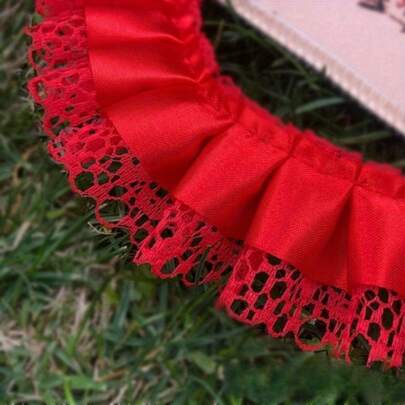 5 jardów satynowej koronki z falbanką, eleganckie ozdobne obramowanie do majsterkowania, dekoracji na przyjęcia weselne, odzieży i wystroju wnętrz