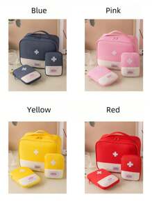 1pc Portable Medicine Bag, Cute Mini First Aid Kit, Medical Emergency Kits, Organizer Outdoor Household Medicine Pill Storage Bag, Empty First Aid Kit, Mini Portable Medical Kit First Aid Bag, Outdoor Camping Family Survival First Aid Kit, Cross Pattern First Aid Kit, Suitable For Car Bike Marathon Running Outdoor Camping Hiking Emergency