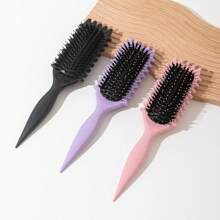 1 pieza Cepillo de pelo, cepillo rizado de cerdas de jabalí para peinado, diseño talla grande reciente de 2025 para definir y dar forma a los rizos, ideal para que las mujeres den estilo a su cabello rizado