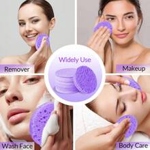 10/20/30/50pcs Compact Natural Face Sponge 100% Makeup & SPA Cleansing Sponge For Exfoliation, Makeup Removal, And Facial Washing