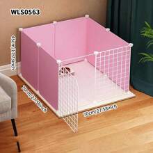 Small Cat Fence, Foldable Guinea Pig/Rabbit Cage, Indoor Removable Balcony Half Enclosed Pet Fence, Space Saving