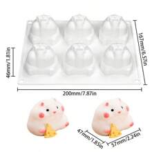 Lovely 6 Holes Hamster Silicone Mousse Mold Handmade Soap Candle Model Chocolate Pudding Cake Baking/Ice Cream Kitchen