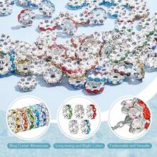 100 颗彩色圆形水晶钻隔珠 12 毫米波浪合金散珠珠宝制作配件适用于 DIY 手链项链耳环