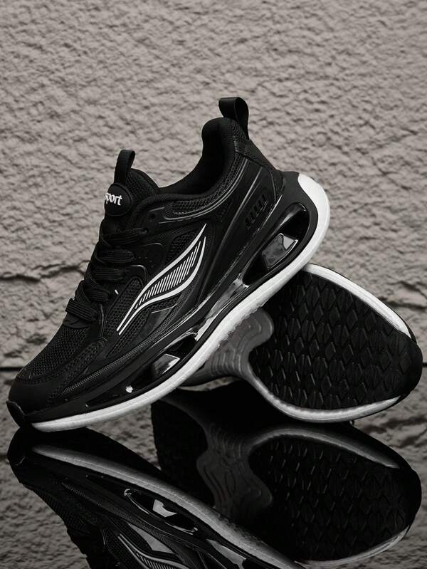 Men's Casual Mesh Breathable Sport Shoes, Lightweight Popcorn Lace-Up Fashionable Sneakers For Running