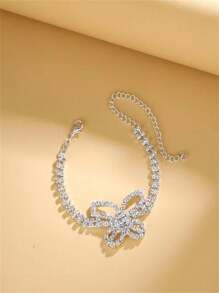 1 pièce Chaîne de cheville papillon en cristal, style européen et américain, sexy et à la mode, décoration pour les pieds