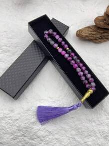Caja de regalo premium con juego de 33 piezas de cuentas de oración musulmanas de 10 mm de colores, pulsera con borla hecha a mano
