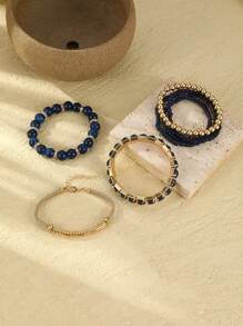 8pcs Elegant Metal Bracelet Set For Women