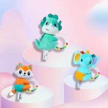 1 pieza de juguete de manivela de dibujos animados lindos para niños y niñas, juguete de campana de colores de peluche animal, adecuado para regalos de bebés recién nacidos, con selección aleatoria de colores de cuentas de campana