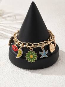 1 Peça Pulseira de Charme de Cor Fresca, Design de Moda Versátil e Doce, Adequado para o Verão