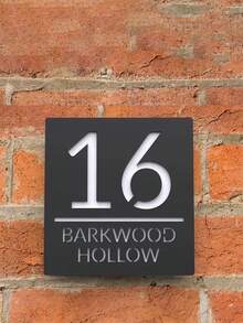 Customized Dual-Layer Laser Carved Physical Strength 3D Crafted Address Plaque, Suitable For Home And Office, Easy Installation, Perfect Decoration For Home Entrance - Black - View 12