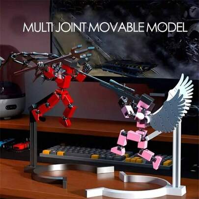 1 adet 9,5 cm/3,74 inç Mini Eklemli Aksiyon Figürü, Değiştirilebilir Silahlı Poz Verebilen Bebek Dekor Aksesuarı, Çok Yönlü Pozlara Sahip Kendin Yap Figür, Doğum Günü Hediyesi - Noel Hediyesi - Hediye - Mükemmel Hediye - Hediye