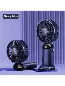 NetHong Mini Desk Fans Air Hand Held Fans USB Rechargeable Portable Fans Cooler Cooling Summer - Navy Blue - View 3