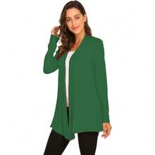 Newchoice Womens Casual Lightweight Long Sleeve Cardigan Soft Drape Open Front Fall Dusters (S-3XL) - Hijau - View 4