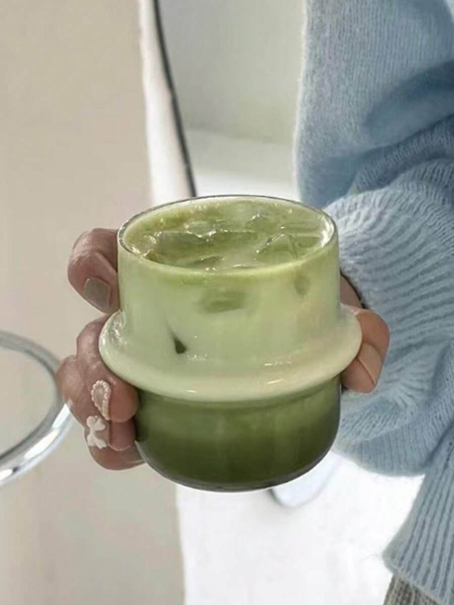 1 件 250 毫升创意形状杯，透明玻璃杯，水杯，咖啡杯，果汁杯，抹茶杯，拿铁冰饮料杯，独特设计饮具，时尚饮水杯，非常适合夏季、家庭办公室下午茶，是饮料爱好者的理想礼物
