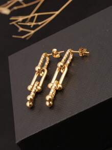 1pc 18K Gold Stainless Steel U-Shaped Horseshoe Ring Accessories For Women, Hip-Hop Style, Suitable For Daily Wear, Gift For Girlfriend, Friend