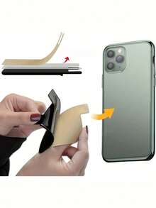 Silicone Phone Card Holder Wallet, Adhesive Back Design, 1/2 Pocket, Suitable For Credit Cards, Fits Most Phones, Silicone Material, Stick-On Phone Case - Multicolor - View 4