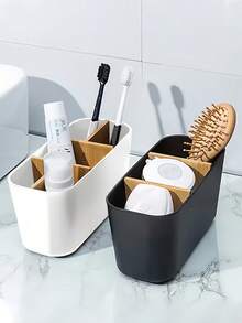 Toothbrush Holder For Bathroom, Bamboo Toothbrush Holder With 5 Slots, Storage Rack For Bathroom Vanity Table, Can Hold Electric Toothbrushes, Toothpaste And Razor - Nhiều màu - Xem 4