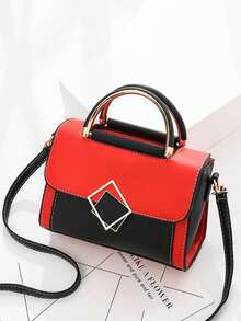 1 件/2 件时尚撞色 PU 手提包，优雅单肩包，甜美蝴蝶结钱包，适合女士，可调节肩带适合日常使用，手提、单肩、斜挎，用途广泛 - 彩色 - 查看 12