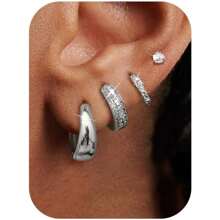 IRONBOX 4 perechi cercei mici din aur pentru femei, hipoalergenici, placați cu aur de 14K, seturi de cercei groși pentru piercing-uri multiple, cercei delicați, set de bijuterii drăguțe din argint pentru cartilaj, cadouri