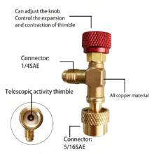 HS-1221 1/4"-5/16" R410A Refrigerant HVAC Safety Valve, Air Conditioning Repair Tool For Home Use