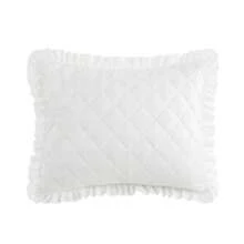 Armoire Collection White Ruffle Pillow Sham – 26x20", Decorative, Shabby Chic, Machine Washable, Set Of 2 - 1 - View 2