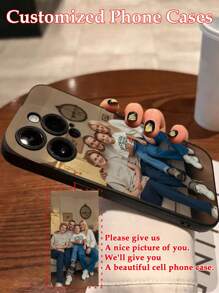 1pc Customizable Matte Silicone Phone Case, Personalized Full-Coverage Photo Printing, High-Definition UV Printing, Suitable For Leisure Moments And Lens Protection, Compatible With IPhone 16 Pro Max/16 Pro/15 Pro Max/14 Pro Max/13 Pro Max/A12/A13/A14/A15/A52/A54/A55/13C, OPPO A15/A17, Honor X6A/X7B/X8B/X6, S23 Ultra/S24 Ultra/A52S, VIVO, OPPO, Redmi, Ideal For Gifts And Daily Use