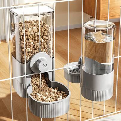 520ML/1200ML 悬挂式防溢自动填充宠物饮水/食物分配器，自动补充，夹子设计，超大容量，防溢，完全可拆卸和防漏，适用于猫、狗、豚鼠、刺猬、雪貂、兔子和其他宠物