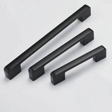 Aluminum Alloy Matt Black Handle Cabinet Door Handles And Pulls Cupboard Wardrobe Kitchen Drawer Knobs