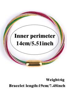 1pc Luxury Gold Color Stainless Steel Magnetic Buckle Bracelet Handmade Layers Bracelet For Women Girl Multicolor Weaven Steel Chain Bracelets Sports Leisure H656
