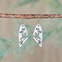 Gothic Vintage Hollow Bird Fashion Pendant Earrings Boho Earrings For Women Party Favors - 銀色 - 查看 4