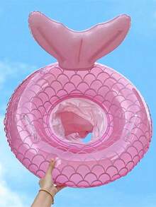 1 件儿童加厚双气室防倾覆美人鱼充气游泳圈，救生衣游泳池水上玩具，适合幼儿和儿童，男孩和女孩 - 彩色 - 查看 4