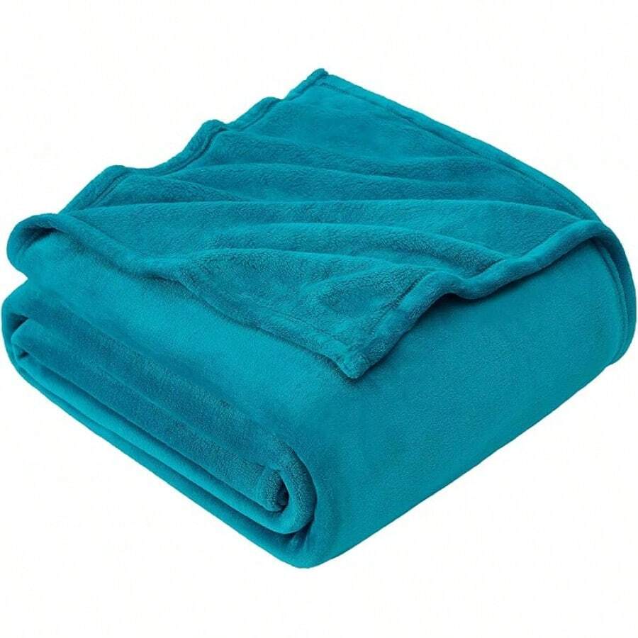 Sofa Blanket Living Room Cover SetFleece Blanket Twin Size, Soft Cozy Twin Blanket, Fuzzy Flannel Blanket Bed, Sofa, Couch, Travel, Camping, 60 X 80 Inches - 青色 - 查看 1