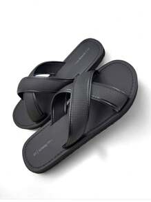 Men's Lightweight Sandals, Fashion Crossover Beach Shoes, Outdoor Casual Open Toe Slippers, Comfortable