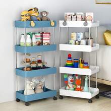 3/4-Tier Kitchen Storage Cart - Space-Saving Narrow Rolling Storage Rack With Hooks, 360° Swivel Wheels, Slim Sliding Shelves, Suitable For Home, Bathroom, Living Room, Office And Apartment Multi-Function Rolling Cart - Multicolor - View 2