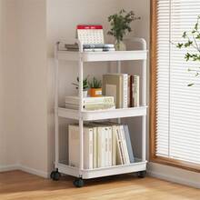 Multi-Tier Rolling Cart, Movable Storage Rack For Bedroom, Kitchen, Bathroom, Utility Shelves - White - View 8