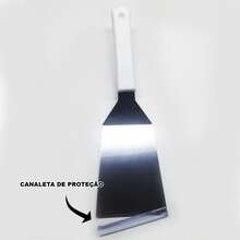 Professional Stainless Steel Curved Spatula Large Griddle For Griddles Grills And Frying Pans Snacks And Portions Snack Bars Bars And Restaurants - trắng - Xem 5