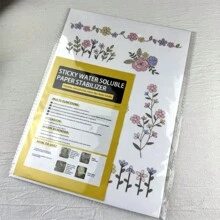 Colorful Printed Water-Soluble Fabric Flowers Pattern Embroidery Stabilizer Embroidery Set For Handmade Embroidery Clothes, Pants, Hats, Bags DIY Decoration Set