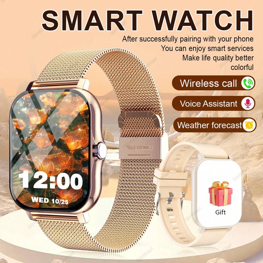 MixtataDi 1.83 Inch Stylish Touch Screen Smart Watch For Autumn Gift, Digital Fitness Watch With Call Function, 100+ Sports Modes, DIY Watch Face, Message Reminder, Multi-Function Fitness Watch, Boyfriend Gift - Multicolor - View 1