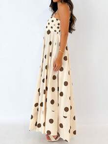 Women Y2K Maxi Dress Smocked Spaghetti Strap Sleeveless Long Flowy Dress Boho Backless Aline Long Dress Summer Casual Beach Sun Dress - 白色 - 查看 4