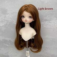 1pc BJD Doll Wig, MJD Doll Wig, SD Doll Wig 1/3,1/4,1/6 With Bangs, High-Temp Fiber Wig Material For DIY Doll Making, 60cm Dream Fairy Style Wig With Inward Curl Bangs - ES069 Wig - View 8