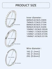 1 Piece/2 Pieces/5 Pieces Of Hypoallergenic 316L Stainless Steel Silver Lip Rings, False Puncture Perforated Lip Clips, Open And Closed Rings, Suitable For Both Men And Women, Suitable For Earlobes, Earrings, Nasal Septum Rings